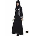 Embroidery designer abaya- Black